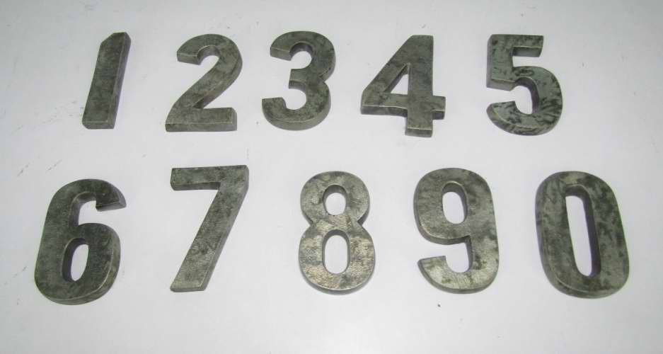 Metal House Number Antique Brass