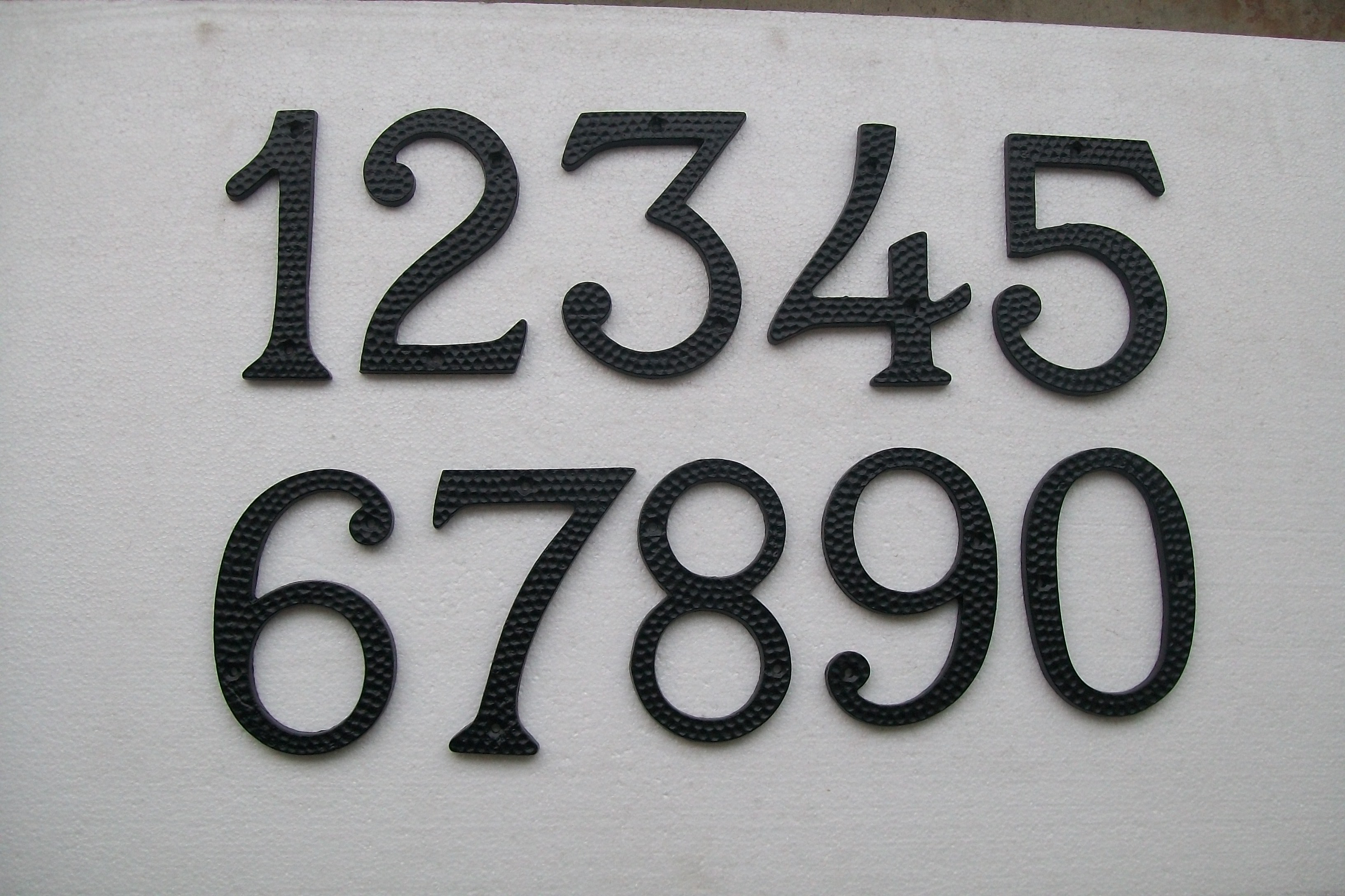 Metal House Number Blk with Hammered