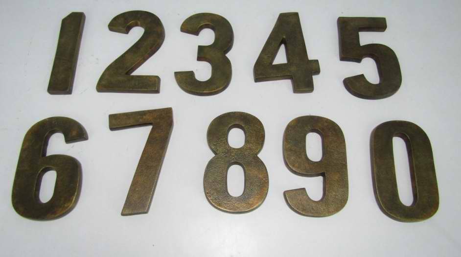 Metal House Number Antique Copper