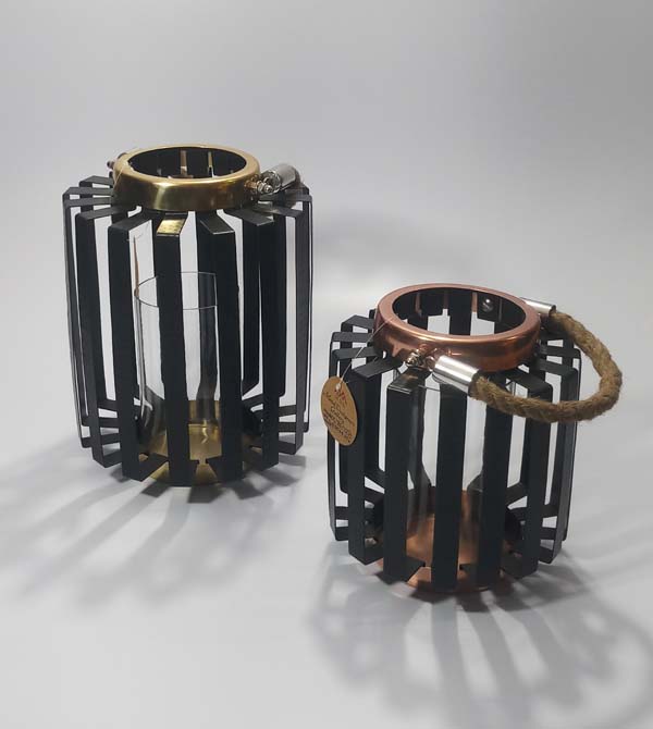 Rope & Metal Candle Lantern